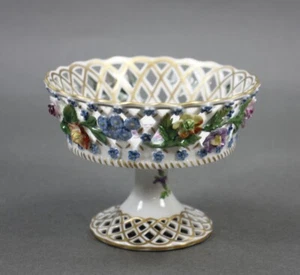 Dresden Potschappel Fußschale Schale durchbrochen - Bild 1 von 3