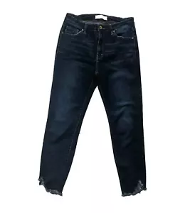 Kancan Dark Blue Rinse Ankle Skinny Jeans Step Hem Frayed Size 11/29 - Picture 1 of 13