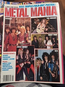 METAL MANIA MAGAZINE ROCK SCENE JUL 1986 KISS PRIEST QUIET RIOT ALL POSTERS - Picture 1 of 7