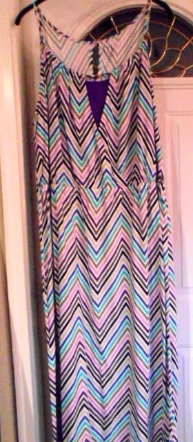 LYS PLUS MUJER 2X VESTIDO DE VERANO SIN MANGAS PÚRPURA/AZUL/RAYAS NUEVO CON ETIQUETAS Foto 1 de 1