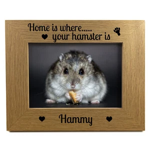 Home Is Where Your Hamster Is Photo Frame Hamster Gift Pet Photo Frame Keepsake - Picture 1 of 9