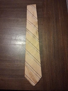 Tommy Hilfiger Mens Neck Tie 59-1/4” x 3-1/4” Silk Yellow and Navy Blue stripes - Picture 1 of 4