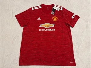 2020-21 Adidas Men’s Manchester United Red Home Soccer Jersey XXL 2XL Man U - Picture 1 of 13