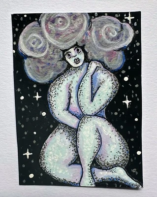 Pintura Galaxia Original ACEO Foto 1 de 2