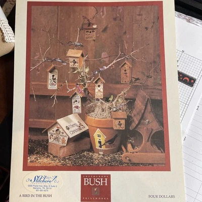 A Bird In The Bush Cross Stitch Chart By Shepherds Bush. VINTAGE 1995 - Image 1 of 4