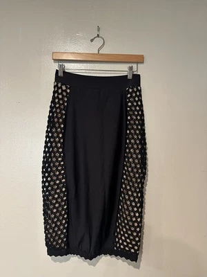 Falda De Colección Jean Paul Gaultier Negra Desnuda Red Malla Lápiz Dimensión L  Foto 1 de 4