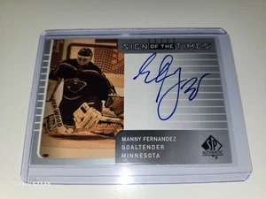 2001-02 Upper Deck SP Authentic- Sign Of The Times- Manny Fernandez On Card Auto - Picture 1 of 9
