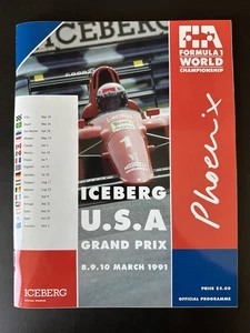 🏎️ 1991 UNITED STATES GRAND PRIX FORMULA ONE F1 OFFICIAL PROGRAM (Phoenix) 🏎️ - Picture 1 of 6