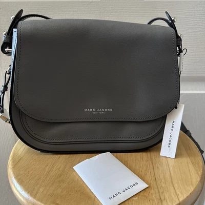 Bolso Bandolera Marc Jacobs New York Rider Gris Cuero Genuino Foto 1 de 4