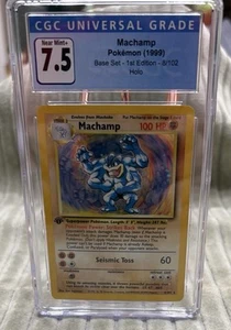 CGC 7.5 Machamp 1999 Base Set 1st Edition 8/102 Holo Pokemon Card psa - Picture 1 of 2
