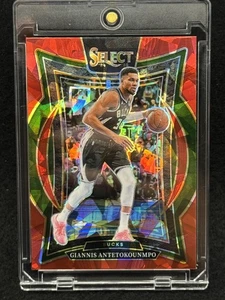 2024-25 Panini Select #43 Giannis Antetokounmpo rojo hielo agrietado Prizm - Imagen 1 de 2