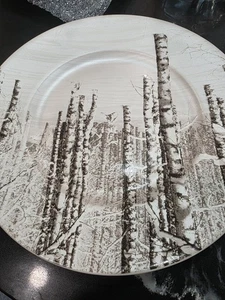 Plato de cena Robert Stanley abedul blanco bosque de nieve 10 3/4" Lodge  - Imagen 1 de 4