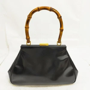 Gucci Hand Bag Bamboo Black Leather 4471954 - Picture 1 of 11