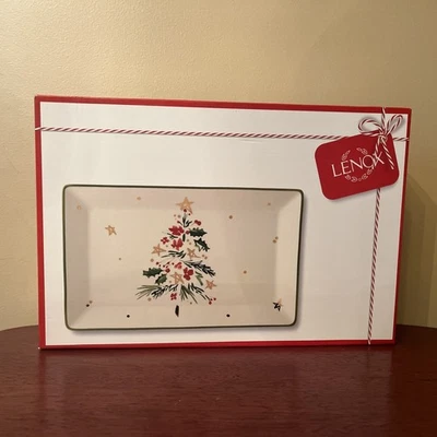 NEW Rare Lenox Merry & Pine Christmas Tree Fine Porcelain 12.9” Dessert Tray - Image 1 of 4
