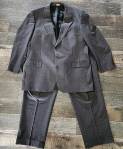 Brooks Brothers Brooksease Suit Men's 46L Gray Single Breasted Waist 38x31 Wool - Picture 1 of 24