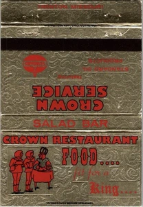 Vintage Matchbook Cover Crown Restaurant Trenton, Missouri MB83 - Picture 1 of 2