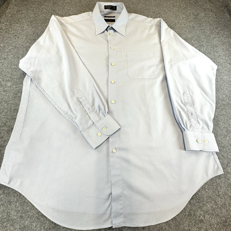 Camisa Claiborne Para Hombres XL Azul Tejido en T Botones Algodón Bolsillo Clásica Elegante Foto 1 de 4