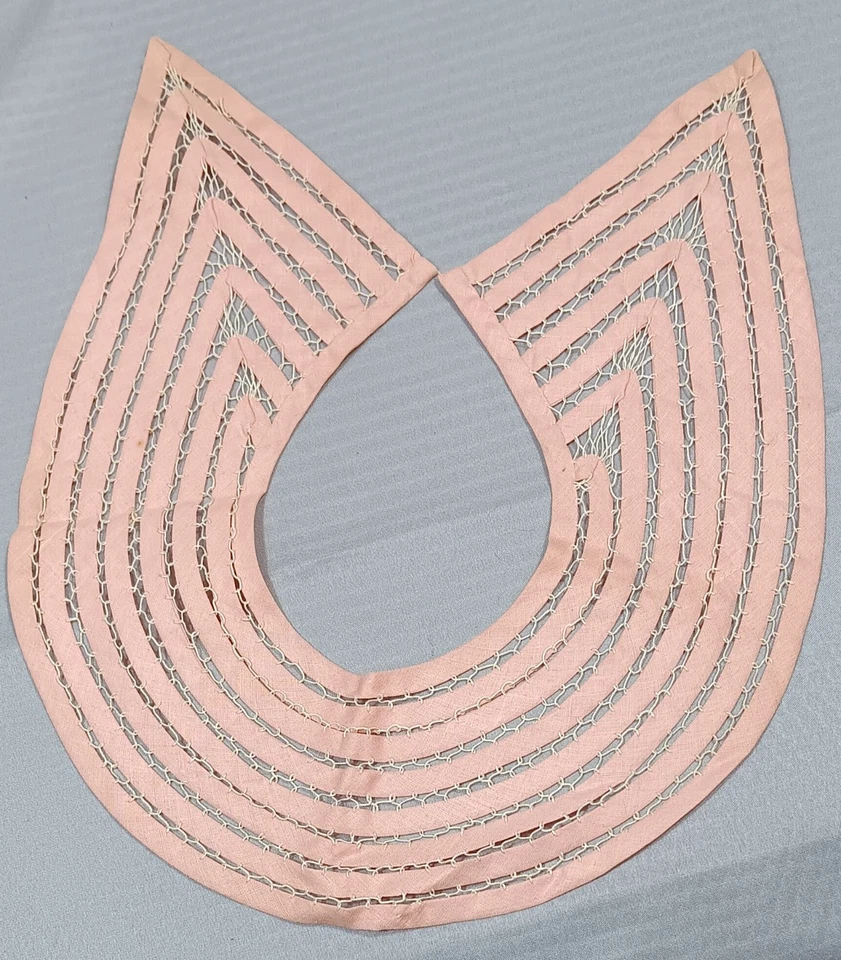 Collar de tela vintage hecho a mano 14,5 pulgadas rosa Foto 1 de 2