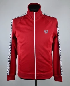 Fred Perry Herren Taped Trainingsjacke Rot Full Zip Gr. M Vintage - Bild 1 von 12