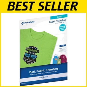 40 Sheets of Iron on Heat Transfer Paper for Dark Fabrics & T-Shirts, 8.5" x 11" - Picture 1 of 10
