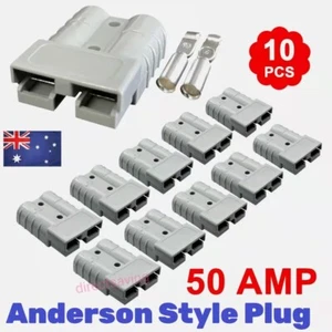 10x Anderson Style 50 AMP Plug Connectors for 6AWG 12-24V DC Power Tools - Picture 1 of 5