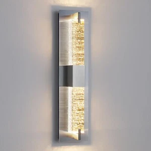 WOSHITU LED Wall Sconce Light: 19 Inch Nickel Modern Sconces Wall Lighting 3000K - Picture 1 of 9