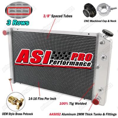 3 ROW Aluminum Radiator For 1979-80 Chevy Camaro/Impala/Monte Carlo/Malibu L6 V8 — 第 1/4 张图片