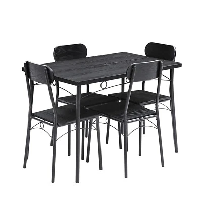 Juego de 5 sillas y mesa de comedor para 4, rincón de cocina y desayuno espacio pequeño Foto 1 de 4