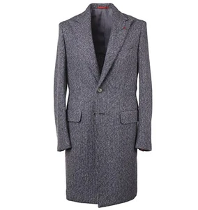 Isaia Slim-Fit 'Portofino' Gray Patterned Soft Wool Overcoat 44R (fits 42) $4295 - Picture 1 of 12