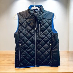 Lands End Womens Classic Navy Primaloft Quilted Vest Small 4 6 Full Zip Pockets - Picture 1 of 8