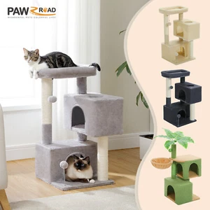 PAWZ Road Cat Tree Tower Scratching Post Scratcher with Large Condo House Beds - Picture 1 of 39