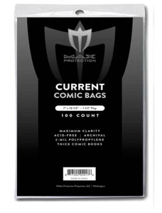 200 MAX PRO THICK CURRENT MODERN COMIC BOOK ARCHIVAL POLY BAGS 7 X 10 1/2 - Picture 1 of 1