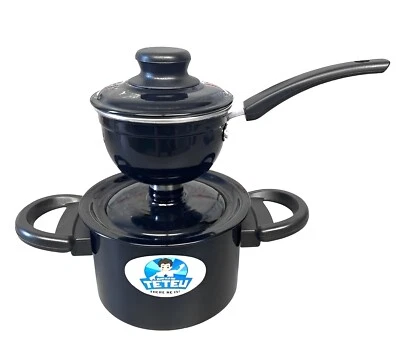 TETEU Cuscuzeira Peitinho Aluminio_Preta_Aluminium Pot Steamer, Smoll Portions