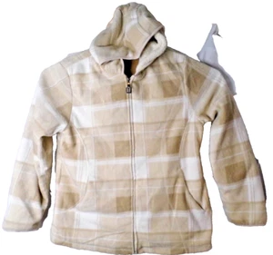 Zero Exposure Damen beige karierte Jacke Fleece gefüttert Kapuze Gr. XLarge - Bild 1 von 13