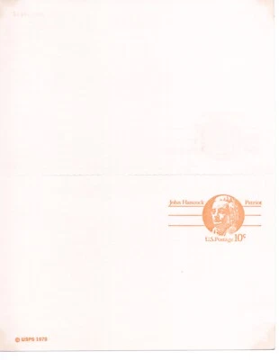 U.S. Scott # UY30  1978 10c John Hancock- Patriot Series  2 Postal Cards  Unused - Image 1 of 2