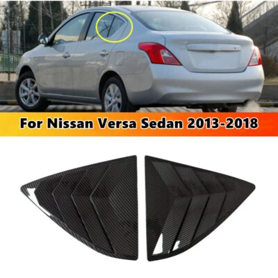 Cubierta de persiana de ventana lateral trasera con aspecto de carbono para Nissan Versa Sedán 2013-2018 Foto 1 de 4