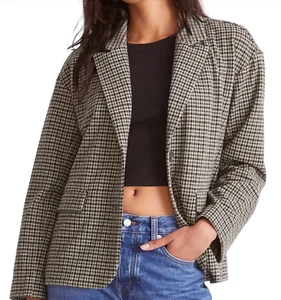 NEW MADEWELL HOUNDSTOOTH KNIT BLAZER JACKET NN258 SZ LARGE L - Picture 1 of 12