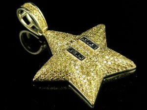 Ciondolo Mario Star Look meraviglioso con pietra bianca taglio rotondo nero e giallo - Foto 1 di 8