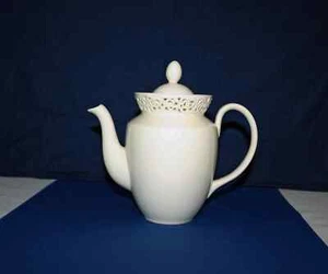 Vintage Coffee Pot by I. Godinger & Co. in the Cream Lace Pattern 1990s Teapot - Picture 1 of 10