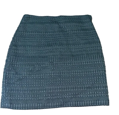 Minifalda H&M Tejida Para Mujer Talla 2 Texturizada Negra Forrada Cremallera Cierre Informal Negocios Foto 1 de 4