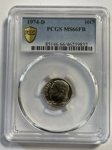 1974-D Roosevelt Clad Dime PCGS MS66FB! High Grade Full Band! Extremely Rare! Cover