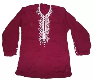 Hand embroidered linen antique French night shirt - Picture 1 of 10