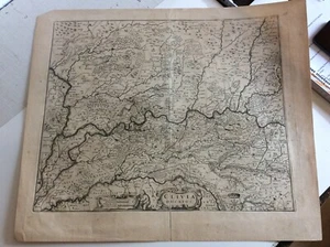 Clivia Ducatus Rheinlauf Deutschland-Niederlande Kupferstichkarte ca 1690 0or - Bild 1 von 10