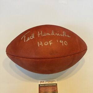 Ted Hendricks Hall Of Fame 1990 Signed Wilson NFL Game Football JSA COA