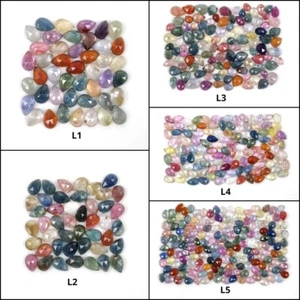 Lote de formas de pera de zafiro múltiple grado AAA+ 44 piezas, 45 piezas, 109 piezas, 114 piezas, 165 piezas - Imagen 1 de 6