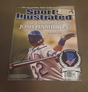 JOSH HAMILTON SIGNED TEXAS RANGERS SPORTS ILLUSTRATED MAGAZINE BECKETT BAS COA 2 - Picture 1 of 1