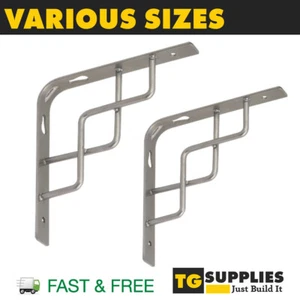 Soportes decorativos de estante de metal soportan fijaciones fuertes de plata mate de alta resistencia - Imagen 1 de 3