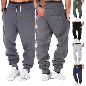 Men Casual Cargo Sweatpant Fleece Jogger Pants Loose Sport Trousers Activewear * - Foto 1 di 16