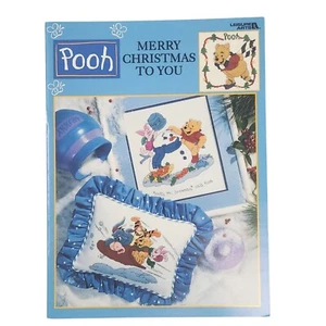Disney Winnie The Pooh Merry Christmas Cross-Stitch Pattern Book By Leisure Arts - Picture 1 of 7