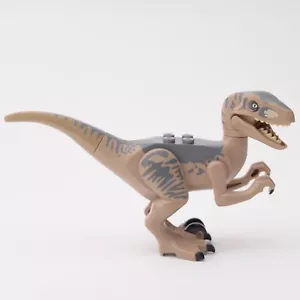 Lego Jurassic World Velociraptor Dinosaur Figure RAPTOR15 Dark Tan Grey - Picture 1 of 2